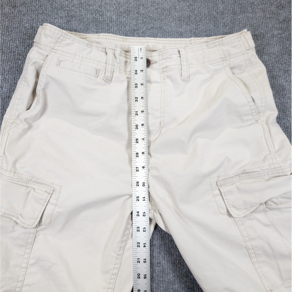 American Eagle Slim Lived-In Cargo Pants Mens 32x30 Tan Khaki Utility Trousers - Picture 7 of 15